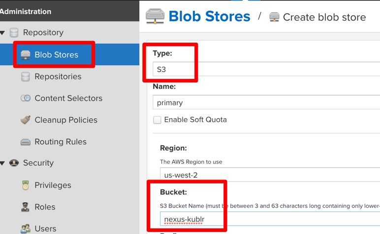 Blob Store Create S3